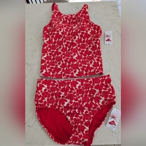 NWT - Lands' End Tugless High Neck & Strappy Back Tankini Top & Bottom